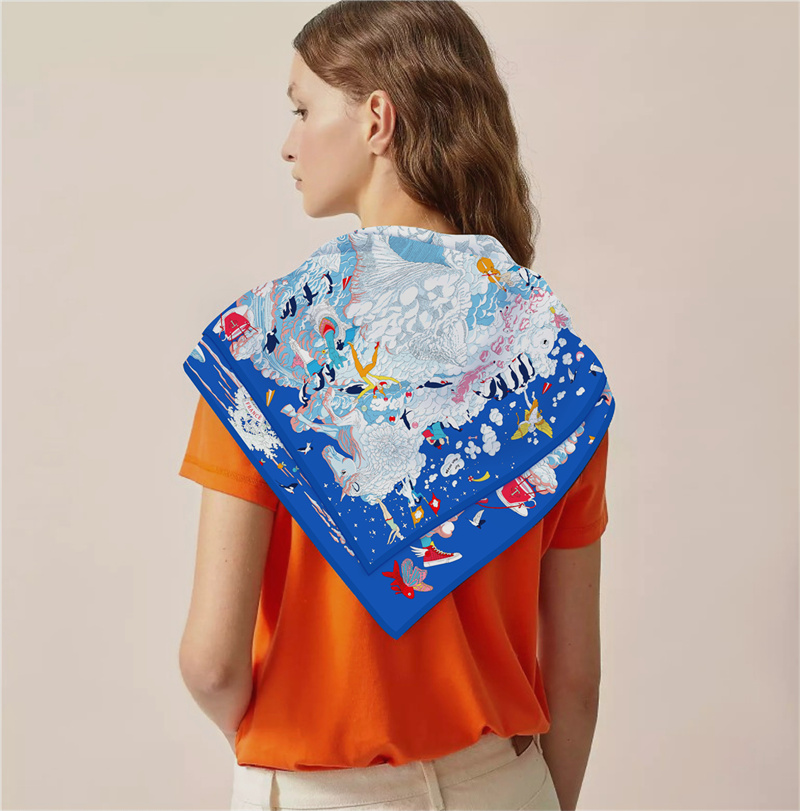 POBING Twill Silk Scarf Women  - Scarf Silk Square recension och pris