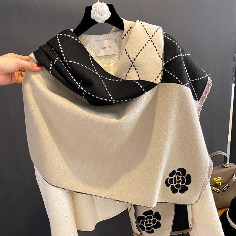 Winter Scarf Women Luxury Flor - Woven Scarf Blanket recension och pris